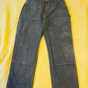 Carhartt Men's B01 double knee duck canvas pant Green dyed. 33x30 fits like a 32